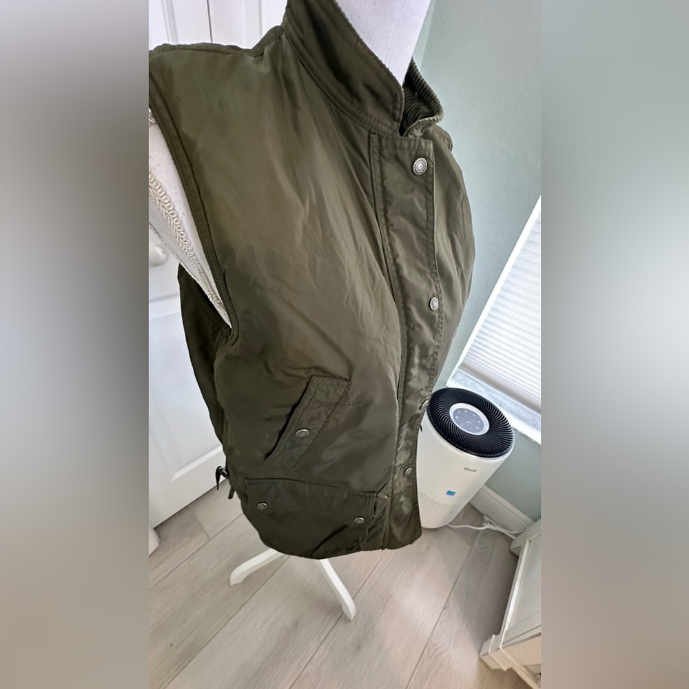 Ralph Lauren Vintage 90s Cargo Vest Full Zip Snap Closure Army Green Women's S - Picture 8 of 16